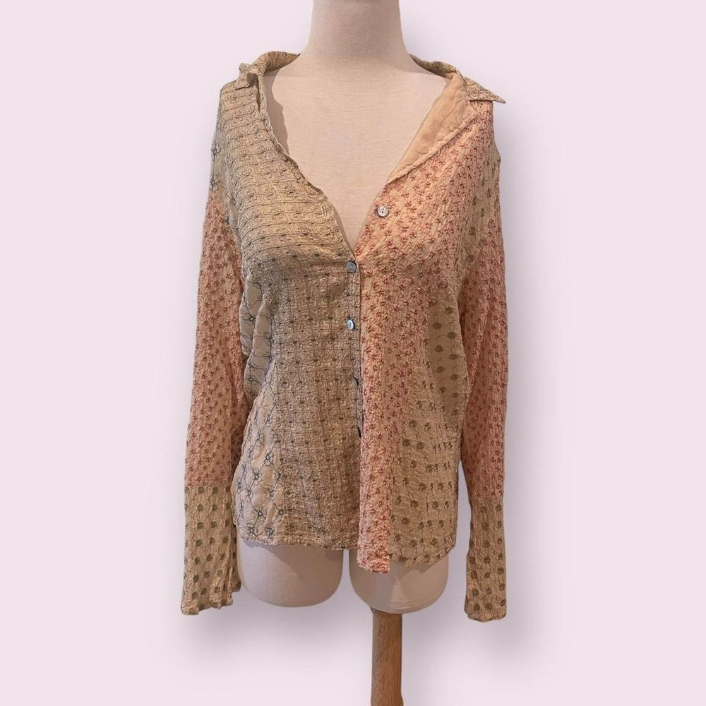 J Jill art school teachers button up blouse